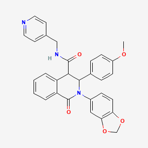 2-(1,3-benzodioxol-5-yl)-3-(4-methoxyphenyl)-1-oxo-N-(pyridin-4-ylmethyl)-3,4-dihydroisoquinoline-4-carboxamide