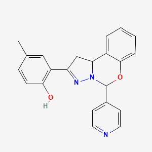 4-Methyl-2-(5-pyridin-4-yl-1,10b-dihydropyrazolo[1,5-c][1,3]benzoxazin-2-yl)phenol