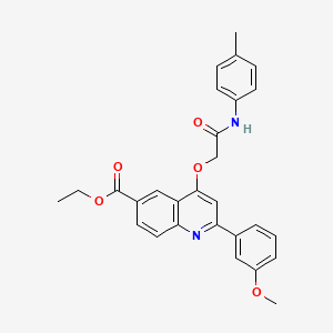 molecular formula C28H26N2O5 B2781173 ethyl 2-(3-methoxyphenyl)-4-{[(4-methylphenyl)carbamoyl]methoxy}quinoline-6-carboxylate CAS No. 1114870-91-5