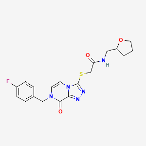 2-({7-[(4-fluorophenyl)methyl]-8-oxo-7H,8H-[1,2,4]triazolo[4,3-a]pyrazin-3-yl}sulfanyl)-N-[(oxolan-2-yl)methyl]acetamide