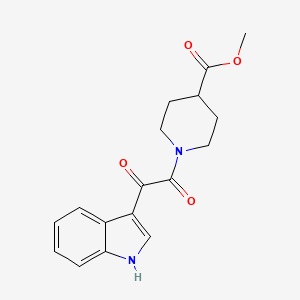 molecular formula C17H18N2O4 B2781176 methyl 1-[2-(1H-indol-3-yl)-2-oxoacetyl]piperidine-4-carboxylate CAS No. 4160-00-3