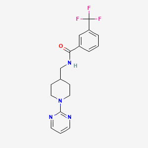 molecular formula C18H19F3N4O B2781178 N-((1-(pyrimidin-2-yl)piperidin-4-yl)methyl)-3-(trifluoromethyl)benzamide CAS No. 1235225-87-2