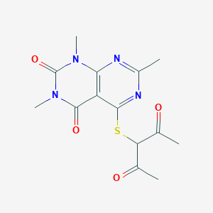5-((2,4-dioxopentan-3-yl)thio)-1,3,7-trimethylpyrimido[4,5-d]pyrimidine-2,4(1H,3H)-dione