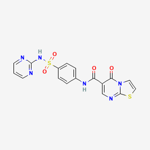 molecular formula C17H12N6O4S2 B2781185 5-oxo-N-(4-(N-(pyrimidin-2-yl)sulfamoyl)phenyl)-5H-thiazolo[3,2-a]pyrimidine-6-carboxamide CAS No. 851944-16-6