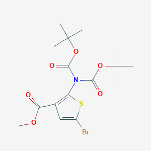 molecular formula C16H22BrNO6S B2781189 Methyl 5-Bromo-2-(di-Boc-amino)thiophene-3-carboxylate CAS No. 2227990-15-8