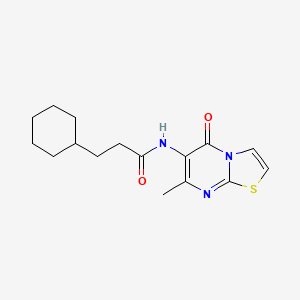 3-cyclohexyl-N-(7-methyl-5-oxo-5H-thiazolo[3,2-a]pyrimidin-6-yl)propanamide