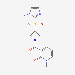 1-methyl-3-(3-((1-methyl-1H-imidazol-2-yl)sulfonyl)azetidine-1-carbonyl)pyridin-2(1H)-one