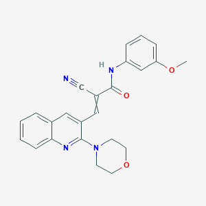 molecular formula C24H22N4O3 B2781208 2-cyano-N-(3-methoxyphenyl)-3-(2-morpholin-4-ylquinolin-3-yl)prop-2-enamide CAS No. 924719-29-9