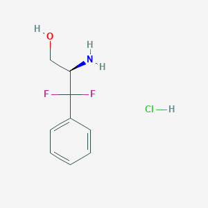 molecular formula C9H12ClF2NO B2781214 (2R)-2-Amino-3,3-difluoro-3-phenylpropan-1-ol;hydrochloride CAS No. 2567489-55-6
