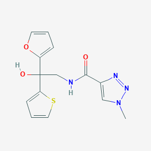 molecular formula C14H14N4O3S B2781220 N-(2-(furan-2-yl)-2-hydroxy-2-(thiophen-2-yl)ethyl)-1-methyl-1H-1,2,3-triazole-4-carboxamide CAS No. 2034484-80-3