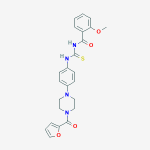 molecular formula C24H24N4O4S B278123 N-{4-[4-(2-furoyl)-1-piperazinyl]phenyl}-N'-(2-methoxybenzoyl)thiourea 