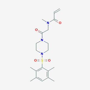 molecular formula C20H29N3O4S B2781232 N-Methyl-N-[2-oxo-2-[4-(2,3,5,6-tetramethylphenyl)sulfonylpiperazin-1-yl]ethyl]prop-2-enamide CAS No. 2361825-88-7