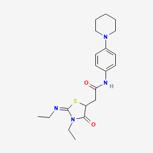 (Z)-2-(3-ethyl-2-(ethylimino)-4-oxothiazolidin-5-yl)-N-(4-(piperidin-1-yl)phenyl)acetamide