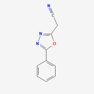 molecular formula C10H7N3O B2781248 (5-Phenyl-1,3,4-oxadiazol-2-yl)acetonitrile CAS No. 7256-51-1