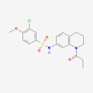 molecular formula C19H21ClN2O4S B2781251 3-chloro-4-methoxy-N-(1-propionyl-1,2,3,4-tetrahydroquinolin-7-yl)benzenesulfonamide CAS No. 946349-63-9