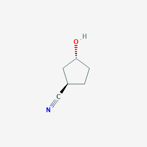 molecular formula C6H9NO B2781260 trans-3-Hydroxycyclopentanecarbonitrile CAS No. 952616-17-0