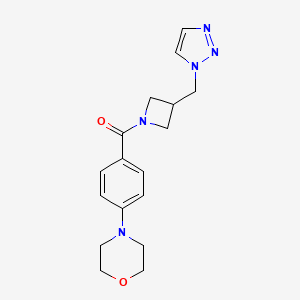 molecular formula C17H21N5O2 B2781261 (4-Morpholin-4-ylphenyl)-[3-(triazol-1-ylmethyl)azetidin-1-yl]methanone CAS No. 2320417-10-3