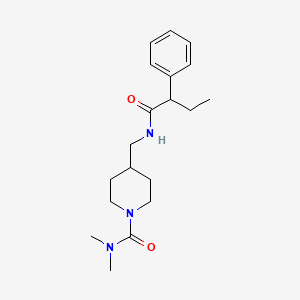 molecular formula C19H29N3O2 B2781263 N,N-dimethyl-4-((2-phenylbutanamido)methyl)piperidine-1-carboxamide CAS No. 2034283-03-7