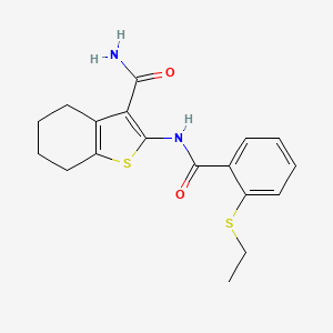 molecular formula C18H20N2O2S2 B2781266 2-(2-(Ethylthio)benzamido)-4,5,6,7-tetrahydrobenzo[b]thiophene-3-carboxamide CAS No. 886915-94-2