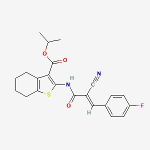 molecular formula C22H21FN2O3S B2781267 (E)-isopropyl 2-(2-cyano-3-(4-fluorophenyl)acrylamido)-4,5,6,7-tetrahydrobenzo[b]thiophene-3-carboxylate CAS No. 499209-78-8