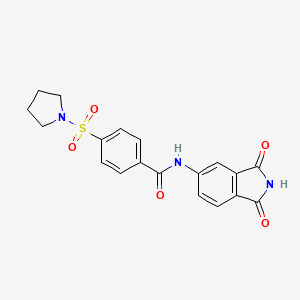 molecular formula C19H17N3O5S B2781287 N-(1,3-dioxo-2,3-dihydro-1H-isoindol-5-yl)-4-(pyrrolidine-1-sulfonyl)benzamide CAS No. 683235-28-1