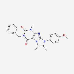molecular formula C24H23N5O3 B2781290 3-benzyl-8-(4-methoxyphenyl)-1,6,7-trimethyl-1H-imidazo[2,1-f]purine-2,4(3H,8H)-dione CAS No. 877810-37-2
