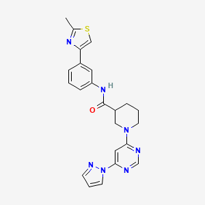 1-(6-(1H-pyrazol-1-yl)pyrimidin-4-yl)-N-(3-(2-methylthiazol-4-yl)phenyl)piperidine-3-carboxamide