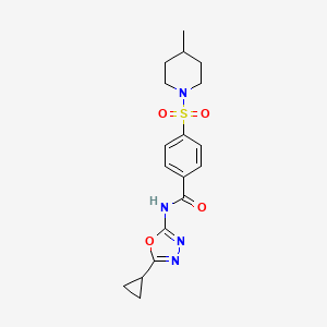 N-(5-cyclopropyl-1,3,4-oxadiazol-2-yl)-4-[(4-methyl-1-piperidinyl)sulfonyl]benzamide