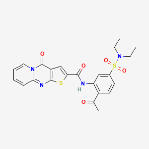 N-[2-acetyl-5-(diethylsulfamoyl)phenyl]-4-oxo-4H-pyrido[1,2-a]thieno[2,3-d]pyrimidine-2-carboxamide