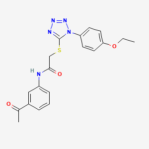 molecular formula C19H19N5O3S B2781296 N-(3-acetylphenyl)-2-{[1-(4-ethoxyphenyl)-1H-tetrazol-5-yl]sulfanyl}acetamide CAS No. 878698-66-9