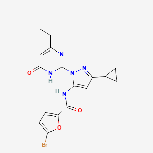 5-bromo-N-(3-cyclopropyl-1-(6-oxo-4-propyl-1,6-dihydropyrimidin-2-yl)-1H-pyrazol-5-yl)furan-2-carboxamide