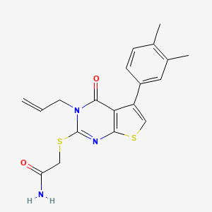 2-[5-(3,4-Dimethylphenyl)-4-oxo-3-prop-2-enylthieno[2,3-d]pyrimidin-2-yl]sulfanylacetamide
