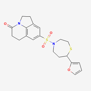 8-((7-(furan-2-yl)-1,4-thiazepan-4-yl)sulfonyl)-5,6-dihydro-1H-pyrrolo[3,2,1-ij]quinolin-4(2H)-one