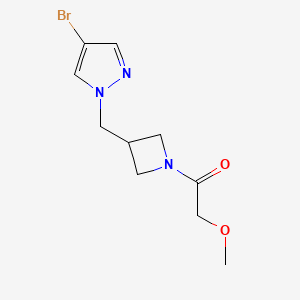 molecular formula C10H14BrN3O2 B2781306 1-{3-[(4-bromo-1H-pyrazol-1-yl)methyl]azetidin-1-yl}-2-methoxyethan-1-one CAS No. 2415532-09-9