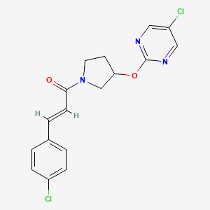 (E)-3-(4-chlorophenyl)-1-(3-((5-chloropyrimidin-2-yl)oxy)pyrrolidin-1-yl)prop-2-en-1-one