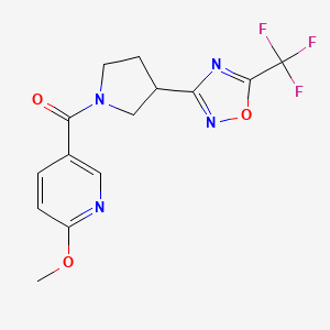 (6-Methoxypyridin-3-yl)(3-(5-(trifluoromethyl)-1,2,4-oxadiazol-3-yl)pyrrolidin-1-yl)methanone