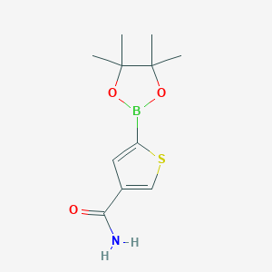 molecular formula C11H16BNO3S B2781317 4-aminocarbonyl-2-thienylBoronic acid pinacol ester CAS No. 1321901-45-4