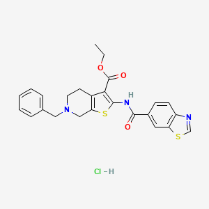Ethyl 2-(benzo[d]thiazole-6-carboxamido)-6-benzyl-4,5,6,7-tetrahydrothieno[2,3-c]pyridine-3-carboxylate hydrochloride
