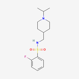 2-fluoro-N-((1-isopropylpiperidin-4-yl)methyl)benzenesulfonamide