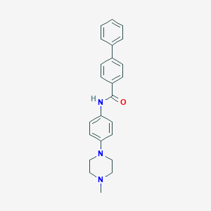 molecular formula C24H25N3O B278133 N-[4-(4-methyl-1-piperazinyl)phenyl][1,1'-biphenyl]-4-carboxamide 