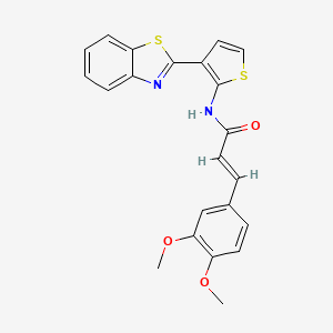 (E)-N-(3-(benzo[d]thiazol-2-yl)thiophen-2-yl)-3-(3,4-dimethoxyphenyl)acrylamide