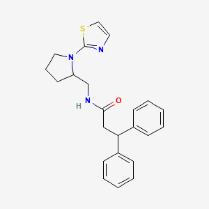 3,3-diphenyl-N-((1-(thiazol-2-yl)pyrrolidin-2-yl)methyl)propanamide