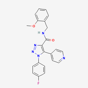 molecular formula C22H18FN5O2 B2781361 1-(4-fluorophenyl)-N-[(2-methoxyphenyl)methyl]-5-(pyridin-4-yl)-1H-1,2,3-triazole-4-carboxamide CAS No. 1207013-47-5