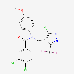 3,4-dichloro-N-{[5-chloro-1-methyl-3-(trifluoromethyl)-1H-pyrazol-4-yl]methyl}-N-(4-methoxyphenyl)benzenecarboxamide