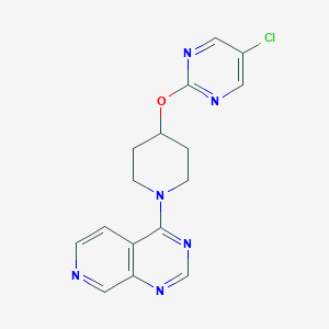 molecular formula C16H15ClN6O B2781374 5-Chloro-2-[(1-{pyrido[3,4-d]pyrimidin-4-yl}piperidin-4-yl)oxy]pyrimidine CAS No. 2415526-13-3