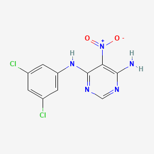 molecular formula C10H7Cl2N5O2 B2781389 N4-(3,5-dichlorophenyl)-5-nitropyrimidine-4,6-diamine CAS No. 681271-20-5