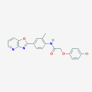 molecular formula C21H16BrN3O3 B278140 2-(4-bromophenoxy)-N-[2-methyl-4-([1,3]oxazolo[4,5-b]pyridin-2-yl)phenyl]acetamide 