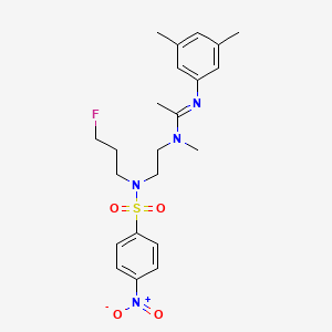 molecular formula C22H29FN4O4S B2781406 N'-(3,5-dimethylphenyl)-N-(2-{(3-fluoropropyl)[(4-nitrophenyl)sulfonyl]amino}ethyl)-N-methylethanimidamide CAS No. 866132-99-2