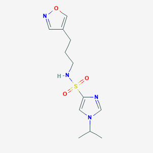 molecular formula C12H18N4O3S B2781411 1-isopropyl-N-(3-(isoxazol-4-yl)propyl)-1H-imidazole-4-sulfonamide CAS No. 1903603-79-1