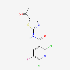 molecular formula C11H6Cl2FN3O2S B2781436 N-(5-acetyl-1,3-thiazol-2-yl)-2,6-dichloro-5-fluoropyridine-3-carboxamide CAS No. 1376311-18-0
